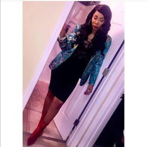 Vintage silky metallic blazer